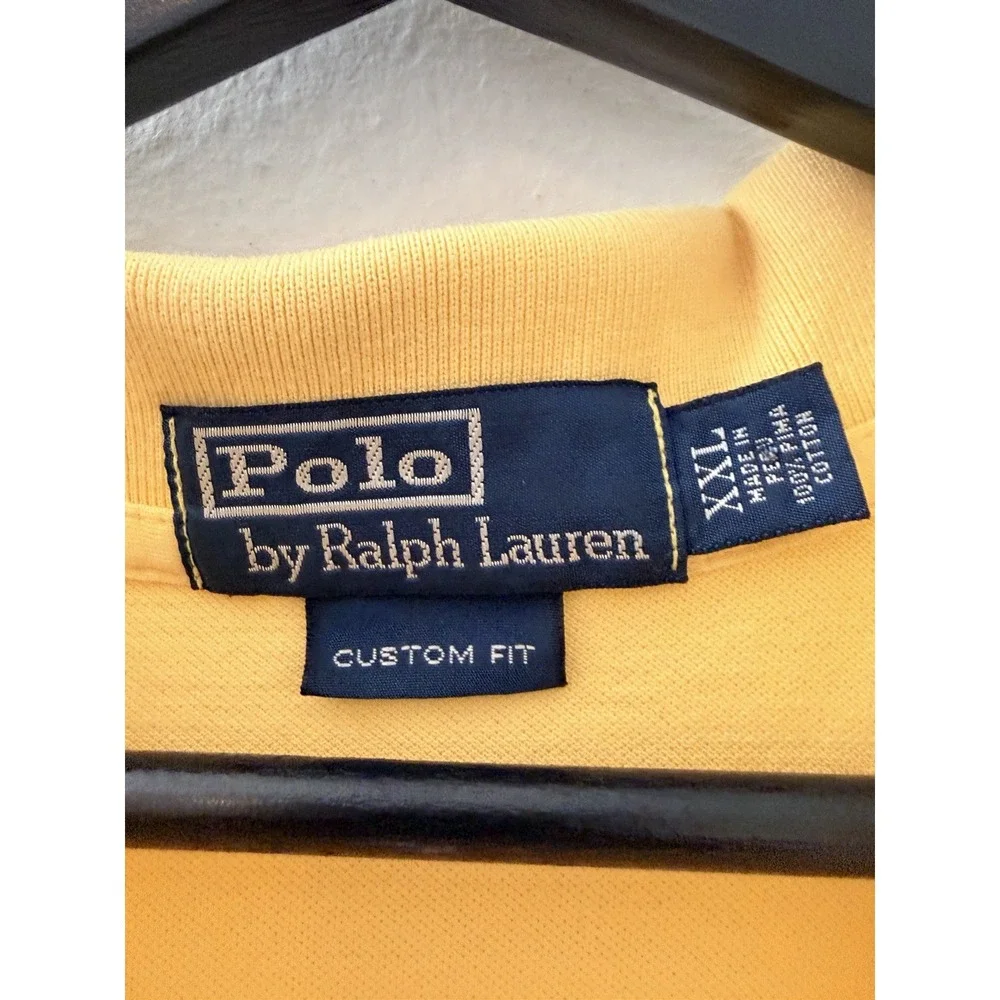 Polo Ralph Lauren Yellow Pima Cotton Custom Fit Polo Shirt Mens Size XXL